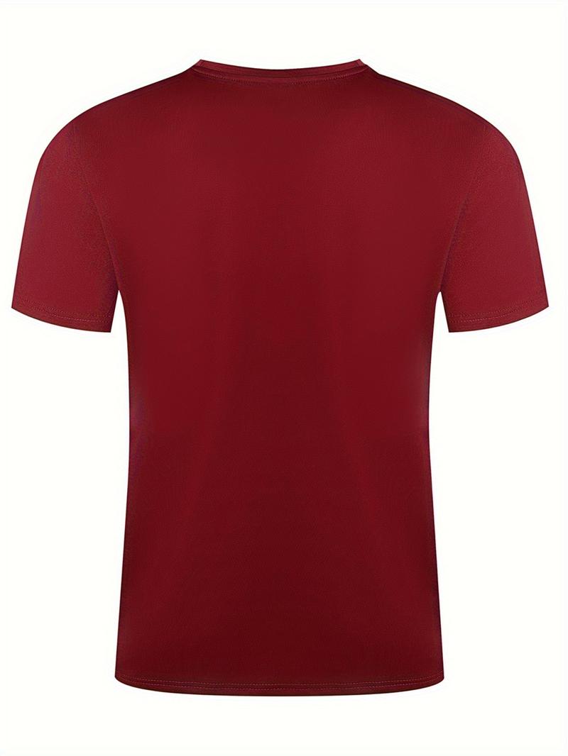 Product Introduction of Men's Moon Landing Graphic T-Shirt - Comfortable & Stretchy, Perfect for Summer Outdoor Activities | Street Casual Style with Round Neck in Black, Burgundy, Dark Green, Blue, Grey Customized Photo T-shirt 8