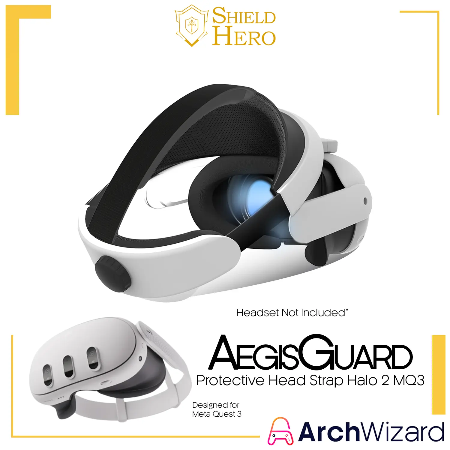 Shield Hero AegisGuard Protective Headstrap Halo 3 for Meta Quest 3 M057 (Meta Quest)