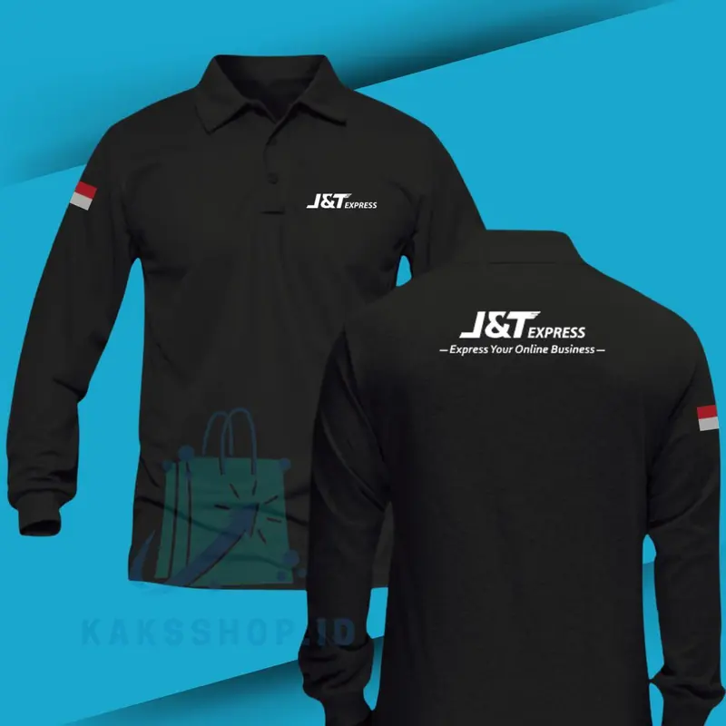 Baju Tshirt Poloshirt Shirt T-Shirt Krah Kerja Panjang Seragam Jnt Express Expedisi Kaospolos Pria Kaos Termurah List Atasan Kombinasi Kerah Bahan Lakoste 2
