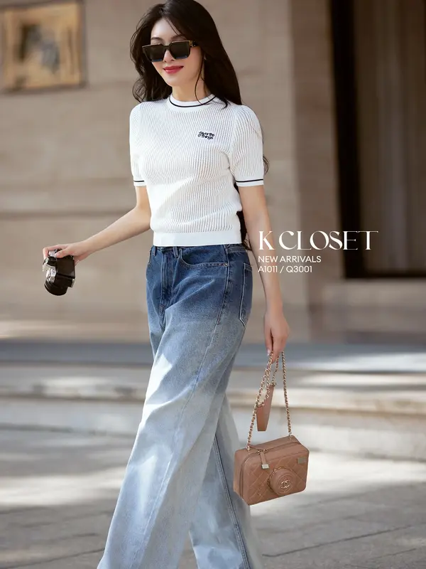 Áo len dệt kim cổ tròn Favorite Things K Closet A1011 Nữ Women 0