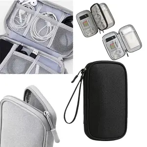 Tas Organizer Travel Gadget Bag 2 Layer Powerbank Hanphone Kabel Charger Travel Organizer Pouch Double Layer Waterproof