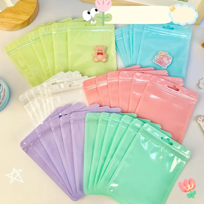 Combo 10 Túi Zip Đựng Đồ Màu Sắc Pastel Dễ Thương, Đựng Quà Tặng, Ảnh, Postcard, Handmade - BEYOU 2