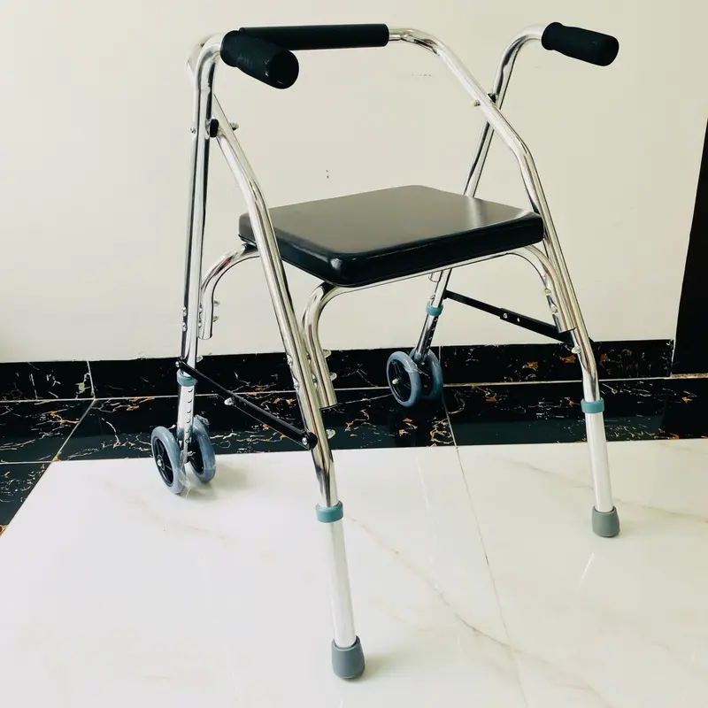 Khung tập đi - Khung tập đi có ghế ngồi OROMI bánh kép tiện dụng - Hàng nhập khẩu cao cấp 2