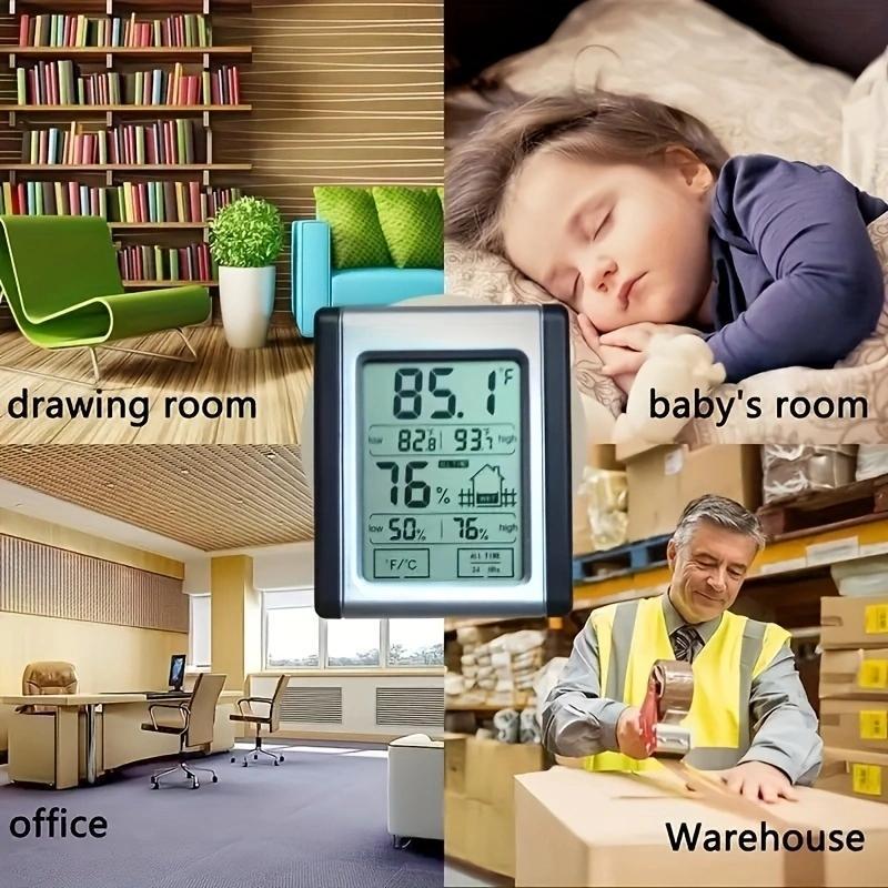 Digital Thermometer, Touch Screen LCD Digital Thermometer, Household Humidity Temperature Sensor, Healthy Care Monitor, Weather Station Digital Hygrometer & Indoor Thermometer 2
