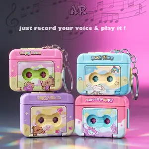 AR Gantungan Kunci Rekaman Suara Retro / Keychains Retro Tape Recorde Retro Keychain Kotak Musik Gantungan Kunci Rekam Lagu Unik