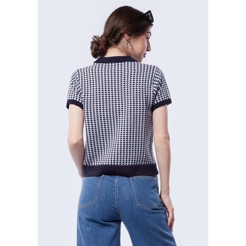 G♫Q7 Executive Short Sleeve Knit Polo Shirt 5-Psgkca223J018 Navy W✔9U 1
