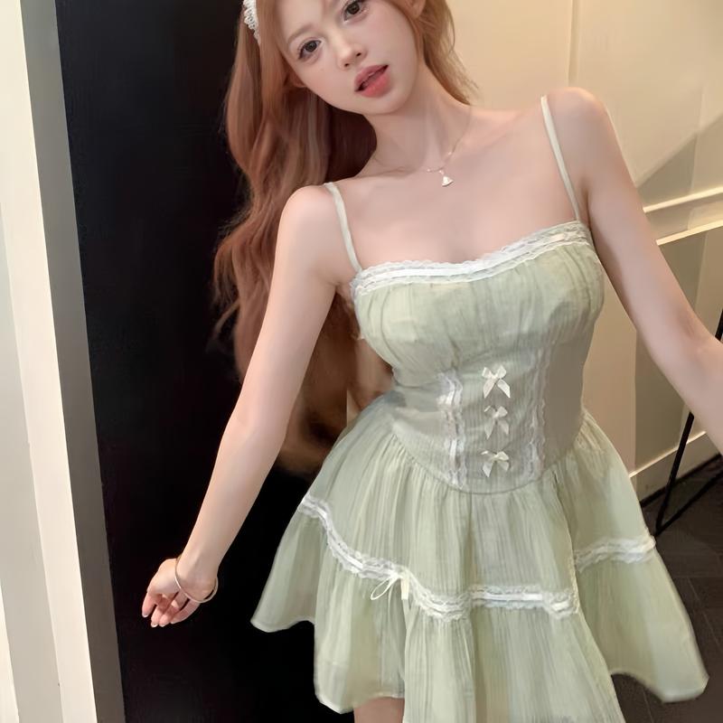 Đầm Hela 2 dây dáng ngắn (có kèm quần bí bảo hộ) tiểu thư phong cách dễ thương HH84 HaLuu Store Nữ Women