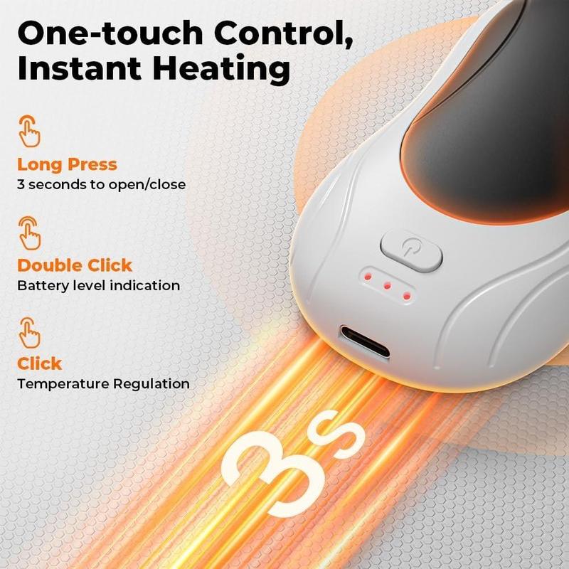 Product Introduction of Electric Hand Warmer, 2 in 1 Rechargeable Dual Sided Hand Warmer, Portable Reusable Pocket Heater for Outdoors, Hiking, Camping 8