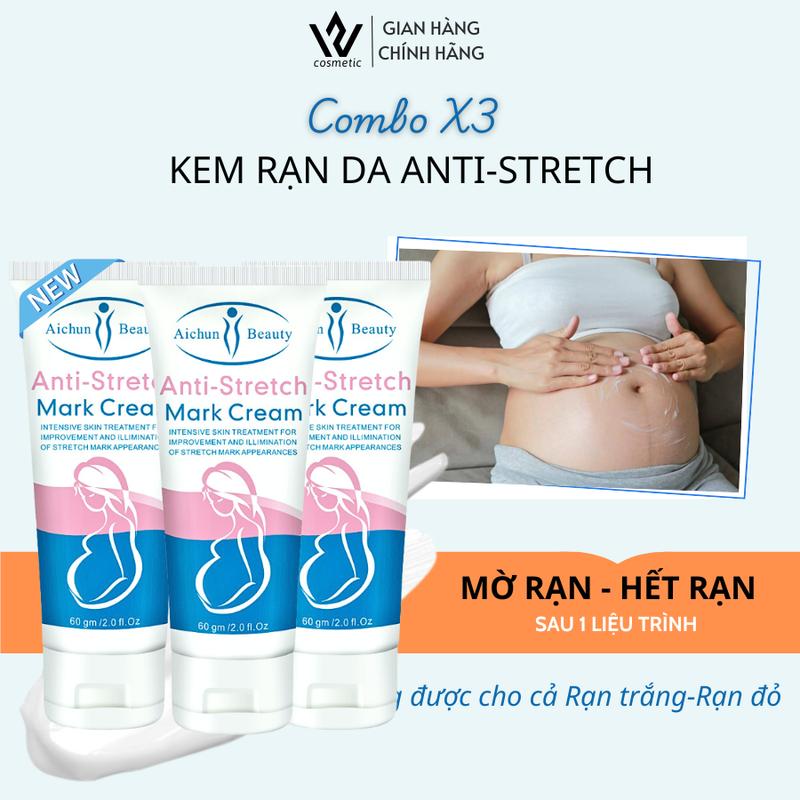 Combo 3 Kem Rạn Da Mờ Cả Rạn Đỏ Rạn Trắng Anti Strecth, Giảm Kích Thước Vết Rạn, Ngừa Rạn