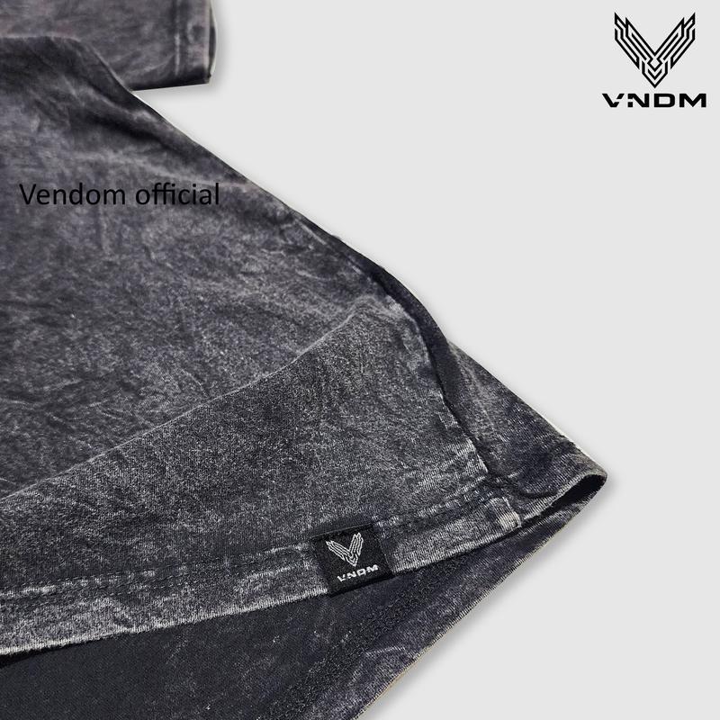 Vendom Kids Baju Kaos Anak Washet Laki-Laki / Perempuan Unisex Umur 1-12 Tahun Bahan Cotton 30S Katun Santai Polos Hitam 3