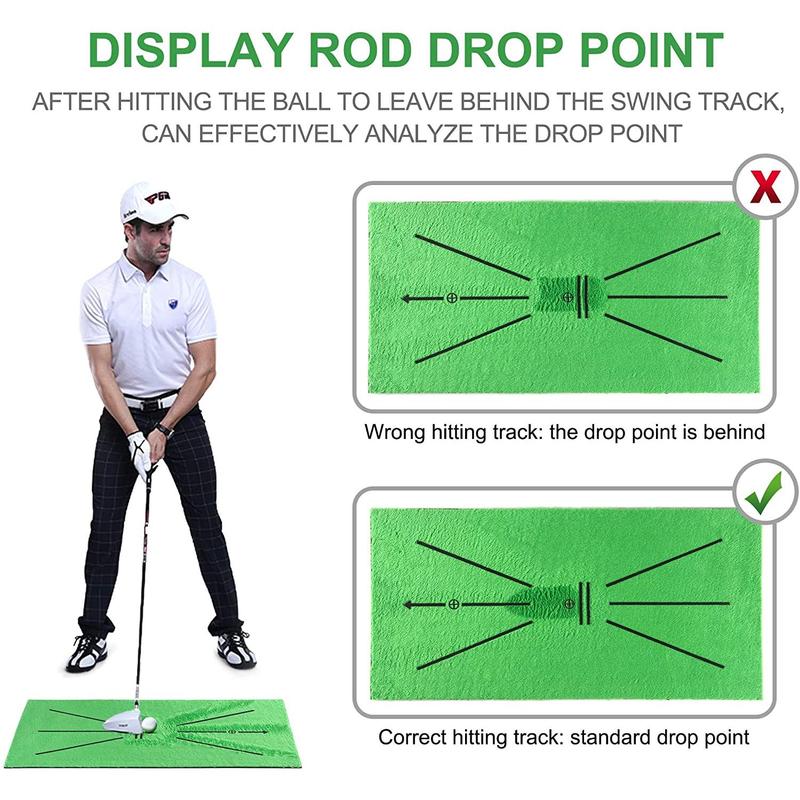 Golf Training Mat Swing Track Practice Marking Pad Detection Batting Ball Trace Directional Mat 30X60CM Golf Swing Practice Mats 8