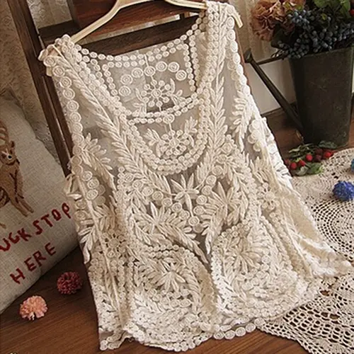 Áo Ba Lỗ Ren Không Tay Dành Cho Nữ, Jpdufyv, Thêu Gợi Cảm, Áo Sơ Mi Đan Hoa khoét