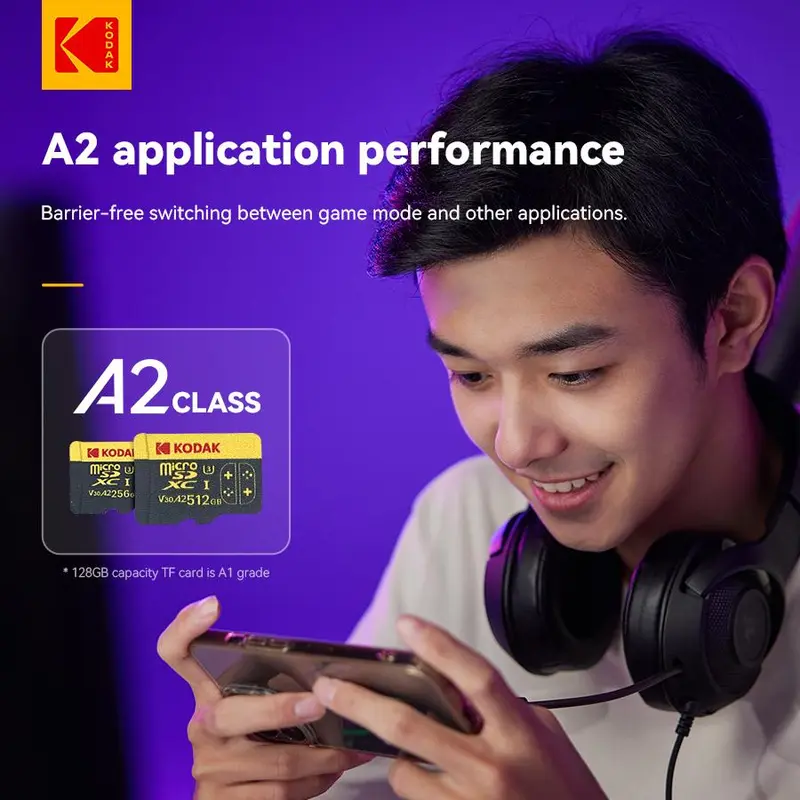 Kodak 128GB/256GB MicroSDXC Memory Card, TF Card, Micro SD Storage Card, Suitable for Mobile Phone, Tablet, Digital Camera, Car Recorder, Game Console & Other Equipment 6