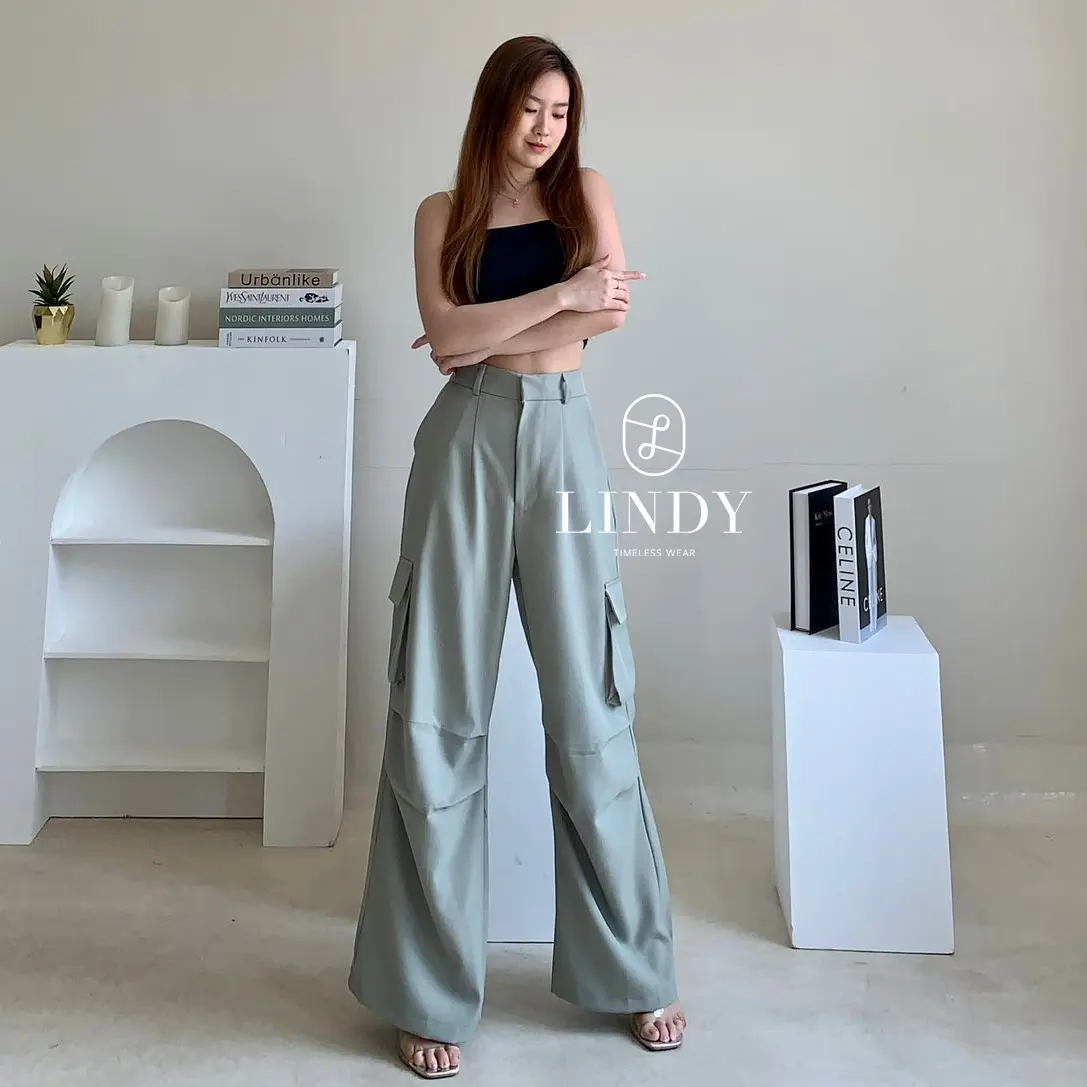 LINDY Kelly Cargo Pants - Celana Cargo Wanita dan Pria Serut Import Outfit Casual Korean Streetwear Style Highwaist Celana Kargo
