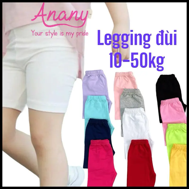 31-50kg Legging đùi cotton cho bé gái phom to chất vải VNXK co giãn 4 chiều