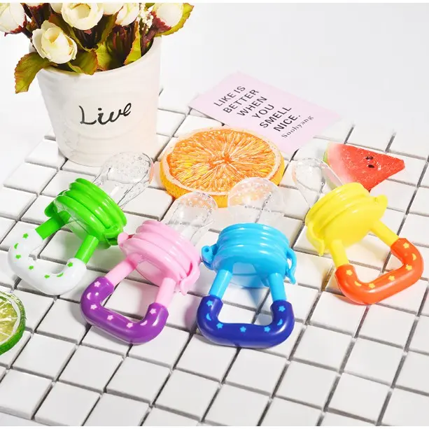 BISA COD B5017 Empeng Buah Bayi / Dot Buah Bayi / Fresh Fruit Feeder / Gigitan Mpasi / Fruit Pacifier Biru Kuning Pink 6
