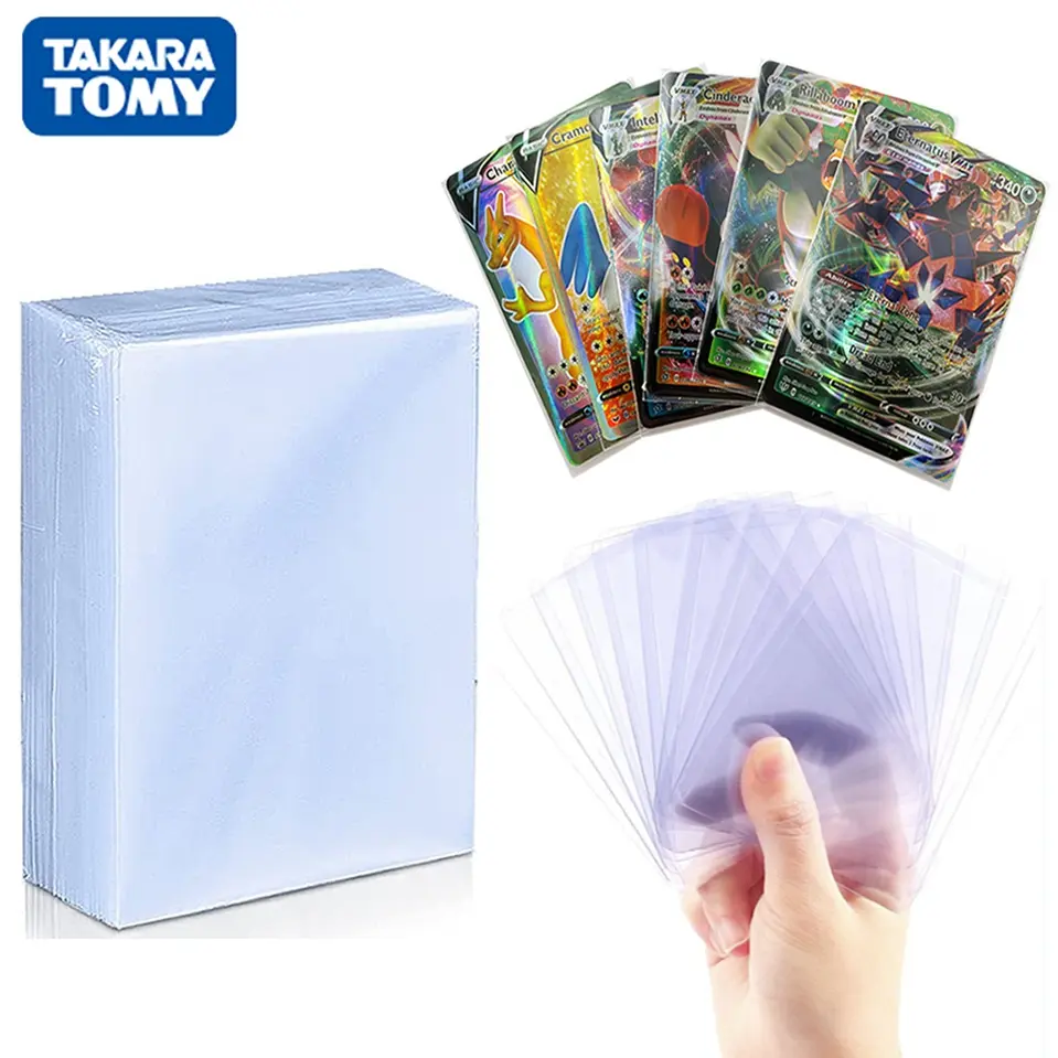 Bao đựng thẻ, 100 chiếc, cho Pokemon và Yugioh, Bảo vệ thẻ bên trong, Vỏ bọc trong suốt, Thích hợp cho đồ chơi trẻ em, Quà tặng bộ sưu tập
