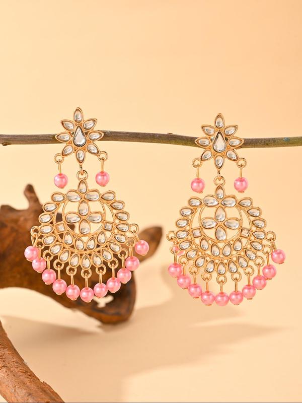 Fashion Faux Pearl & Rhinestone Decorated Earrings, Elegant Jewelry for Party, Daily Clothing Decor, Trendy All-match & Exquisite Jewelry for Birthday Gift 0
