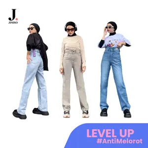 LEVEL UP - JINISO Ultra Loose Celana Jeans Wanita Highwaist Vol. 1