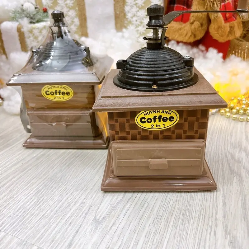 Cối xay tiêu cà phê vuông Huỳnh Anh - Cối xay 2 trong 1 xay tiêu , xay cafe 7