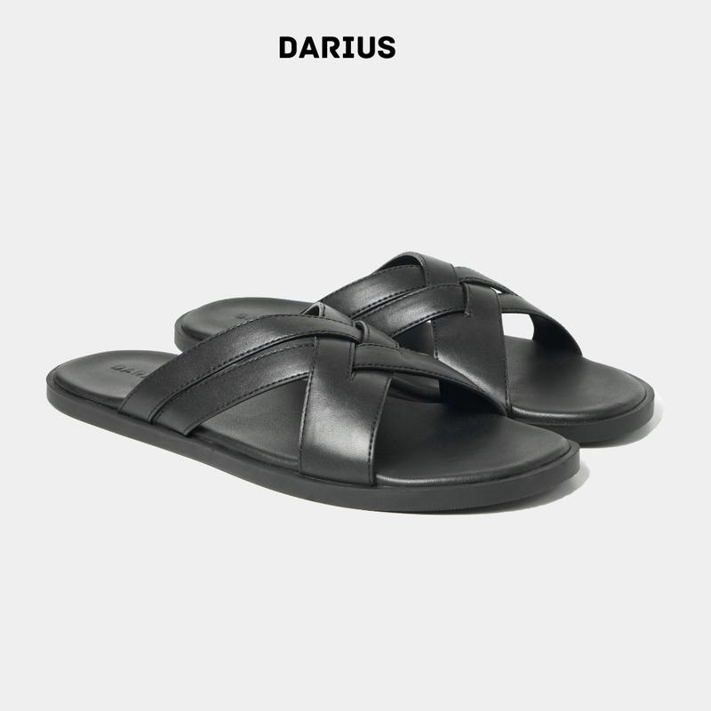 Dép Nam DARIUS 2 Quai Chéo Da Microfiber Đế TPR cao cấp Trẻ trung Sang Trọng size chuẩn -  Mã D217