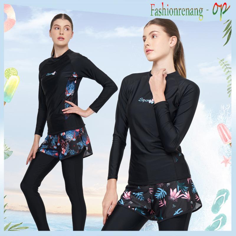 31013  Baju Renang Wanita/Baju Renang Dewasa/Baju Renang Muslim/Dua Piece Fashion Dewasa Baju Renang Lengan Panjang Pakaian Selam/Baju Renang dengan Hijab 3