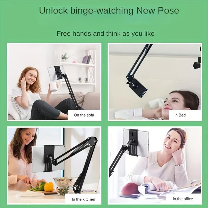 Adjustable Desktop Tablet Holder, Foldable Tablet Arm Clip, Flexible Desktop Tablet Stand for iPad 4