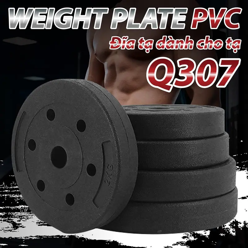 (PVC 5KG)THỂ THAO Bánh Tạ Nhựa Đặc Ruột - Tạ Miếng Nhựa - Sẵn Kho Giao Liền tạ  hợp 1