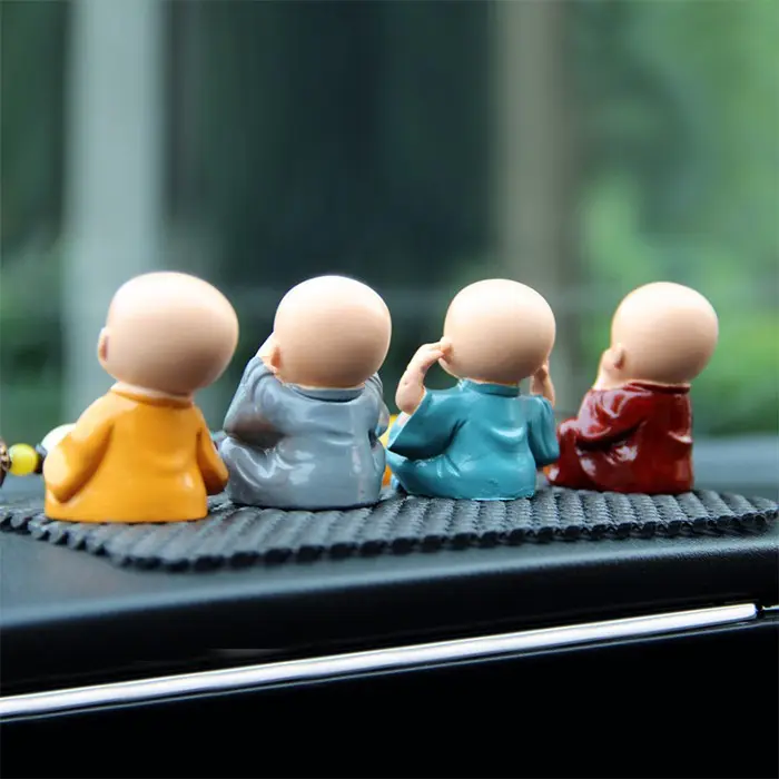 (Video Review) Bộ Tượng Chú Tiểu Hòa Thượng Tứ Không - Phật Phong Thủy Mini 4 Tư Thế, Trang Trí Xe Hơi, Để Bàn Làm Việc - Shop phụ kiện đồ chơi ô tô EUNOIA Nội Thất Nhựa 5