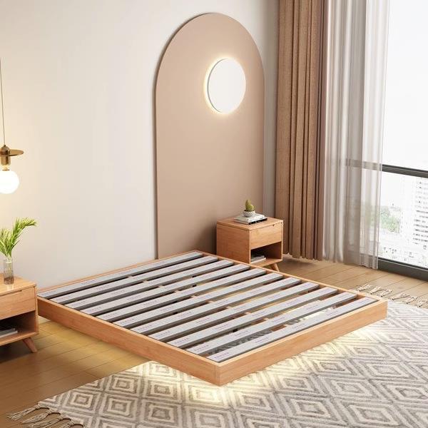 {SG Sales}HDB Suspension Bed Solid Wood Suspension Bed Small Apartment Tatami Bed without Bedside Bed Frame Double BedDouble Bed Bedframe Wooden Bed Queen King Bed 3
