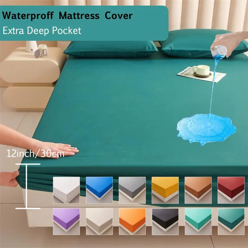 Waterproof Mattress Cover, 2/3 Counts/set Soft Comfortable Breathable Mattress Protector, Bedding Supplies for Bedroom, Guest Room, Apartment, School 0