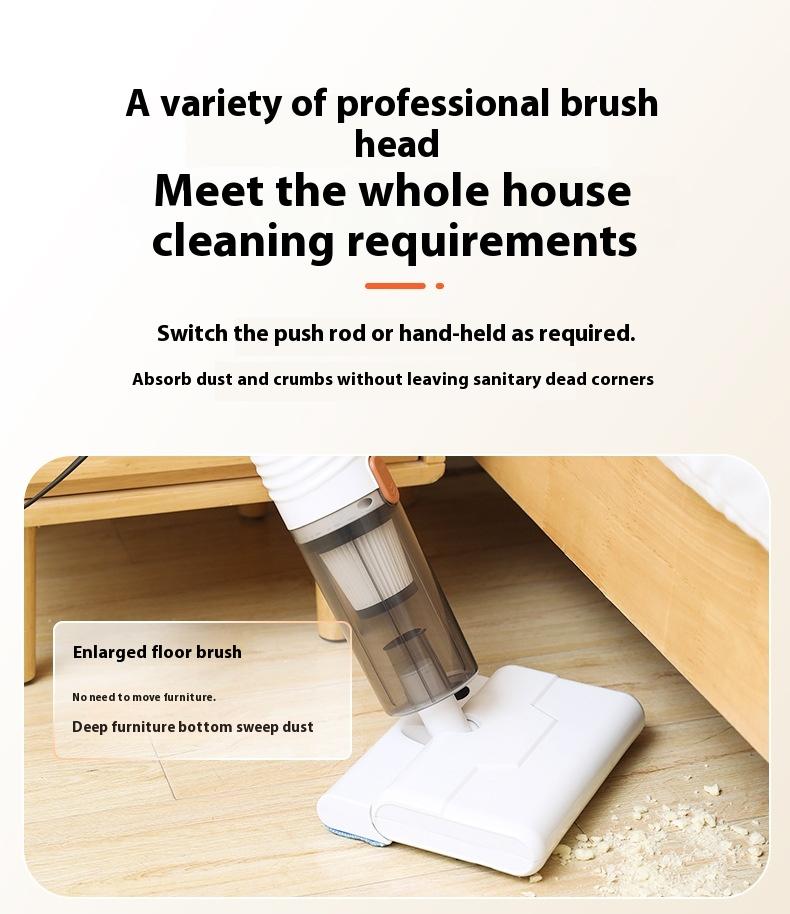 Product Introduction of Household Vacuum Cleaner Handheld Small Rod Large Suction Powerful Vacuum Floor Washer Vacuum Mop Combo broom 2