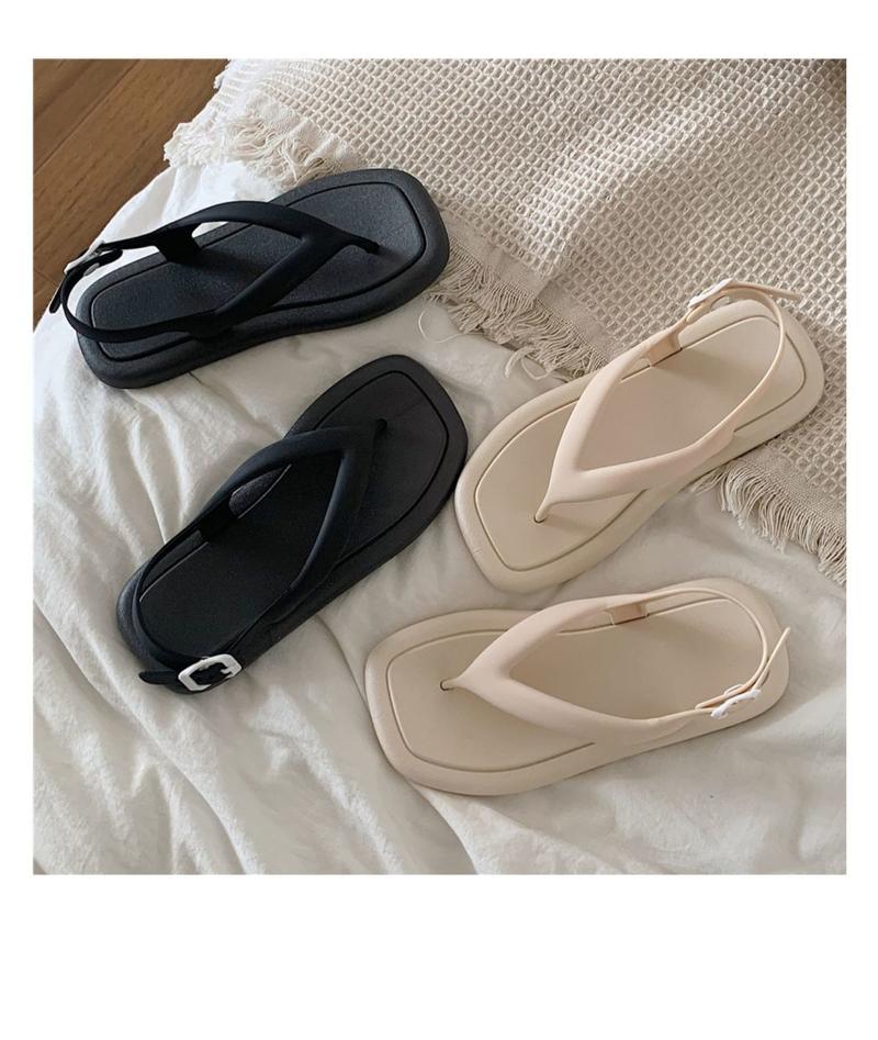 Product Introduction of Giày La Mã Xỏ Ngón Mũi Vuông, Phong Cách Hàn Quốc Ins Độc Đáo Dép Đi Biển Đế Bằng Chống Trượt Ngoài Trời Hàng Ngày Cho Học Sinh Mùa Hè Cho Nữ DéP Shoes 4