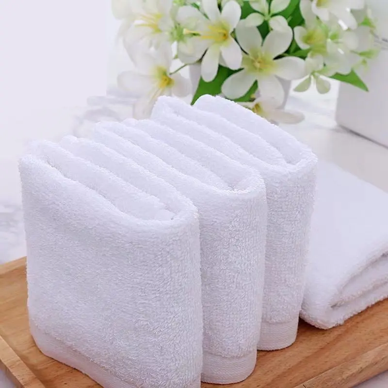 12 Pieces Hand Towel White Cannon 32g Face Towel 12Pieces Cotton White Makapal Hand towel
