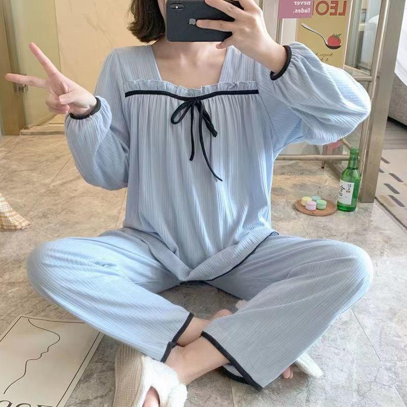 Bộ Đồ Ngủ Mới Cho Nữ, Dài Tay, Phong Cách Công Chúa Ngọt Ngào, Thích Hợp Cho Ký Túc Xá Học Sinh, Đồ Mặc Nhà, Bộ Đồ Hai Mảnh 6