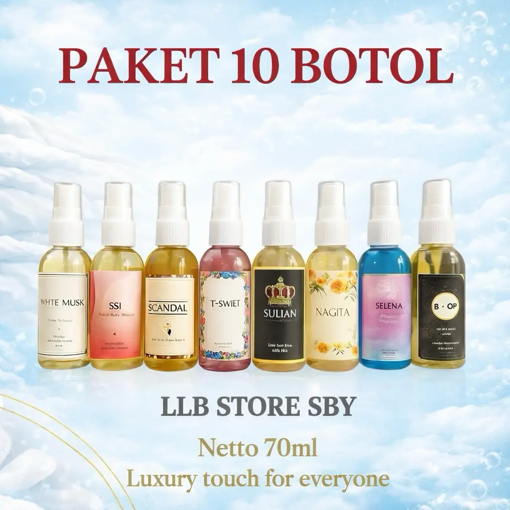 [ PAKET 10 BOTOL ] Parfum Spray 70ml Aroma Mix Pria Wanita