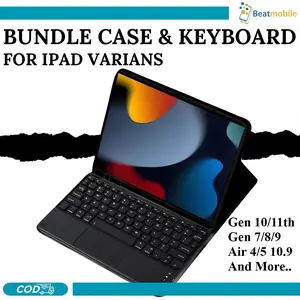 Case Keyboard Magnetic 2in1 for iPad Gen 11 inch 2025 10th Gen 7/8/9 10.2" Generation Air 4/5 10.9 2022 Wireless Cover Touchpad Macaron with Slot Pencil Tablet Case