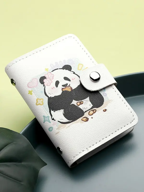 Women's Cute Cartoon Panda Pattern Card Holder, Large Capacity Card Holder, Casual Trendy Versatile High-quality Daily Wallet 7