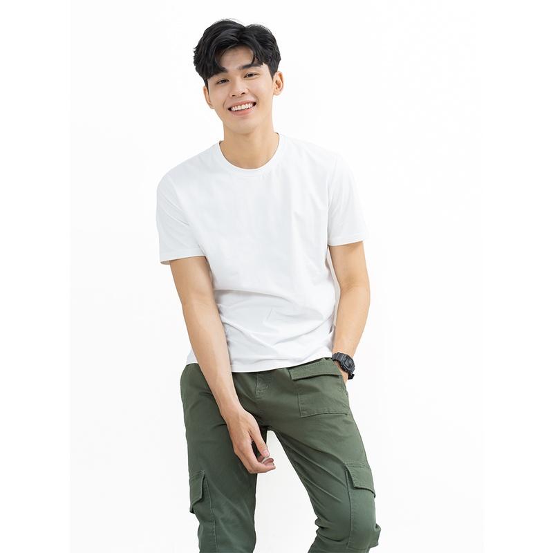 Áo Thun Nam trơn Cổ Tròn Cao Cấp phông Tay Ngắn, chất cotton bề mặt vải mềm DiHu store 4