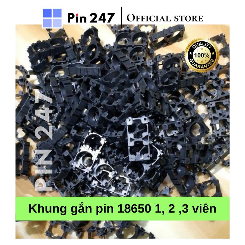 Khung gắn pin 18650 1/2/3 cell đế đỡ gắn pin 1 viên 2 viên 3 viên tiện dụng - Pin247 0