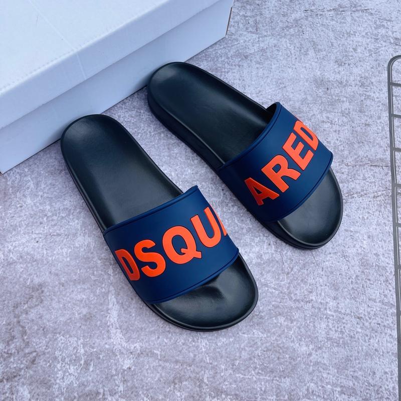 Dép DSQ màu navy 2024,Dép lê thời trang cao cấp vừa size 5 Slipper DéP 2