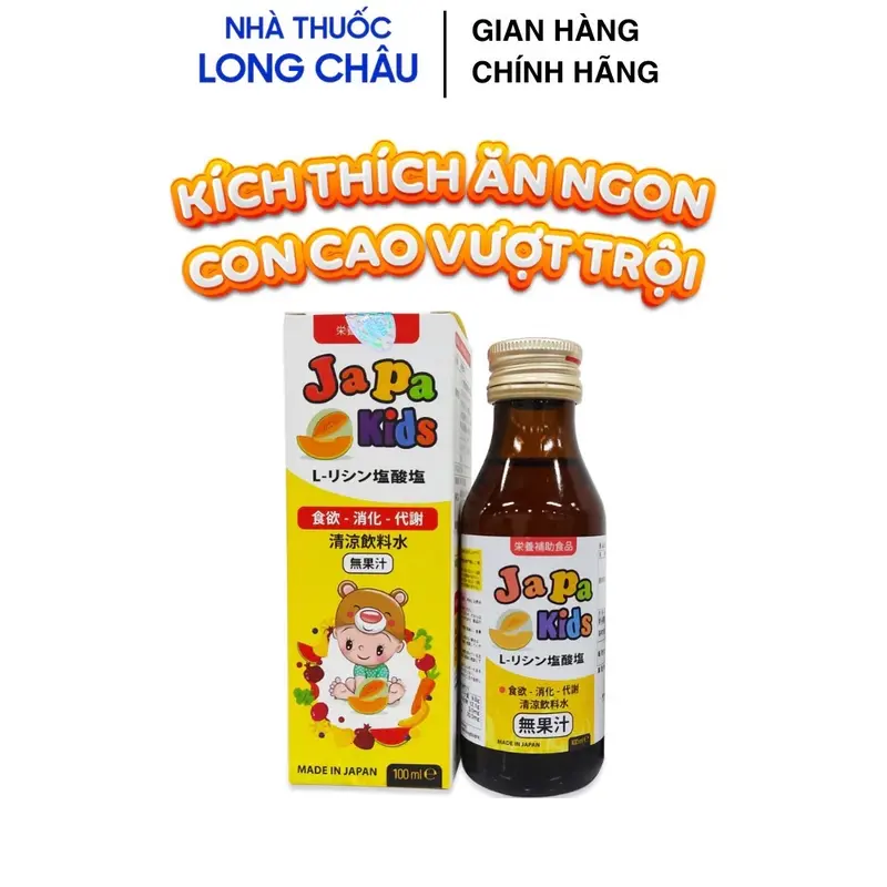 Siro ăn ngon cho bé Japa kids Chính hãng lọ 100ml - Hỗ Trợ Bé Chăm Sóc Sức Khoẻ tăng cường đề kháng Men Vi Sinh 3