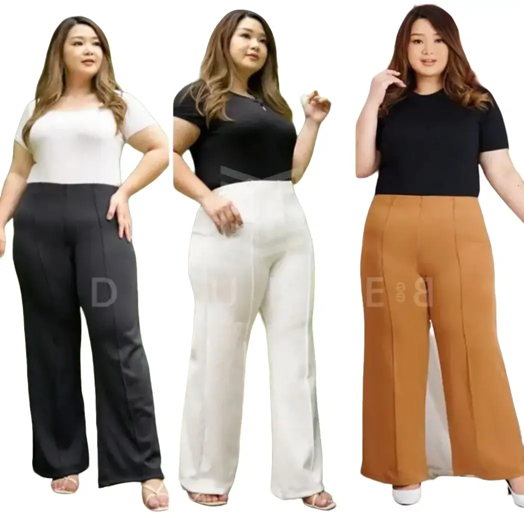 LANGSUNG KIRIM ZIPPER SUPER JUMBO XXXL[90-110 KG] /KULOT SCUBA / KULOT SCUBA RESLETING PREMIUM nyaman belah samping tebal  wanita  panjang  basic  celana  kerja  bawahan Formal Hitam Kantor