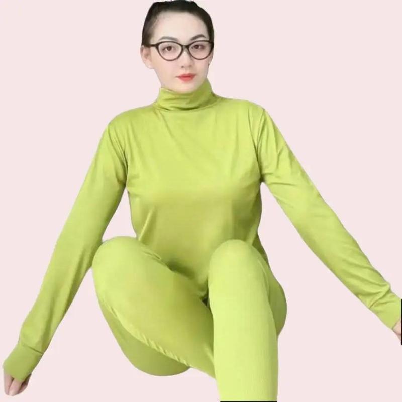 Bộ Ủ Kem Thun Tăm Lạnh Cổ Lọ Thoáng Mát Thấm Hút Tốt Cho Nữ Women Áo Top 40-68kg