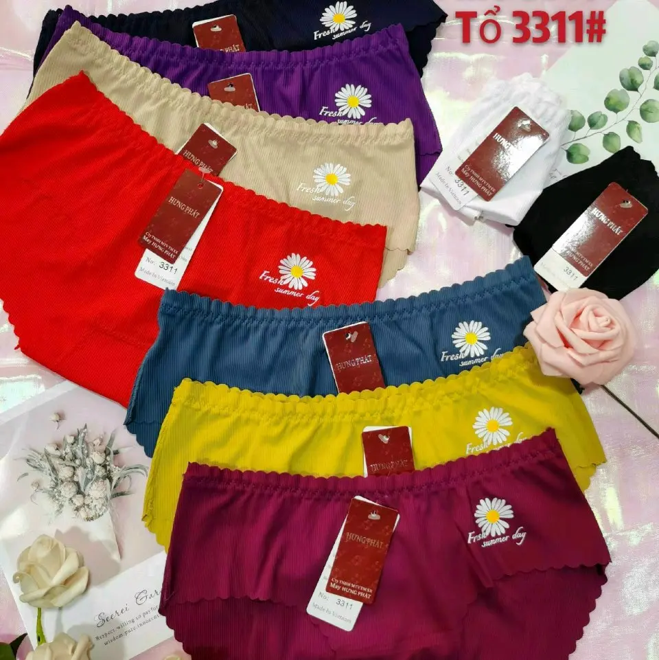 quần lót su gân không đường viền (3310-3311) có size từ 40kg-65kg