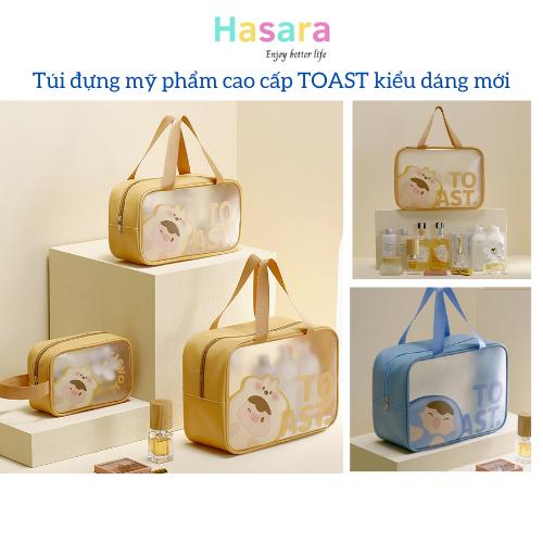Túi đựng mỹ phẩm, đồ make up, túi du lịch, đựng đồ trang điểm cá nhân, skincare TOAST PVC chống nước TMP17 - Hasara