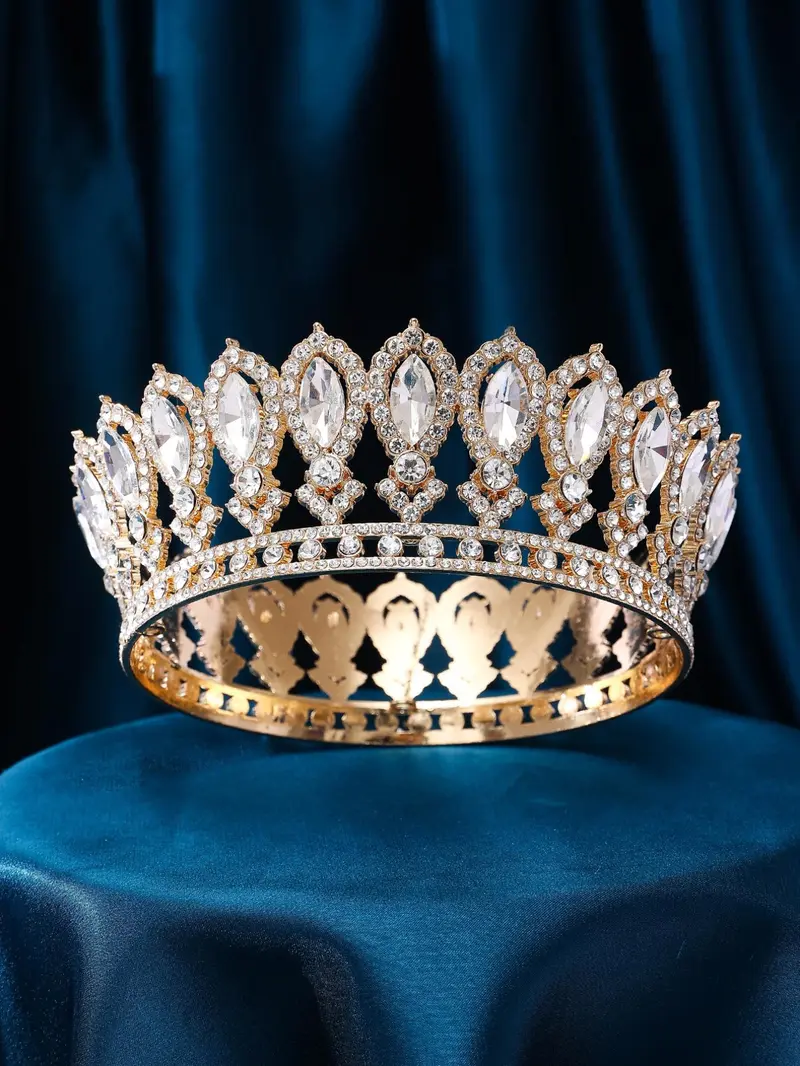 Product Introduction of Rhinestone Decorated Crown Tiara for Wedding, Bridal Party Favor, Elegant Bridal Headwear for Wedding Bridal Party Formal Occasions 2