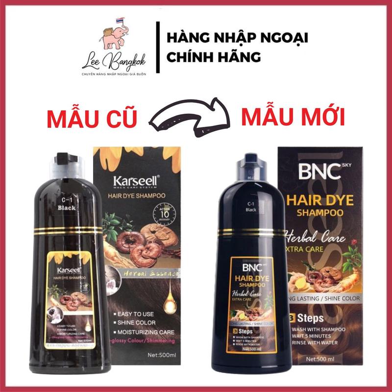 [CHÍNH HÃNG] Dầu Gội Phủ Bạc Karseell BNC Sky Hair Dye Shampoo Nâu C2 - Đen C1 Thảo Dược Cho Màu Tóc Tự Nhiên 500ml