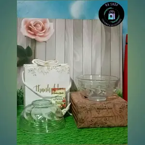 souvenir mangkuk kaca 25pcs kemas box motif free kartu ucapan