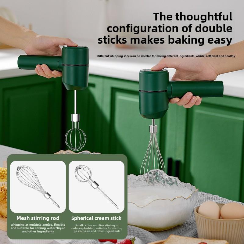 Electric Hand Whisk With USB Charging, Summer Cordless Kitchen Aid Mixer for Home Use, Handheld Milk Frother for Halloween, Fall, Electric Cream Mixer, Baking Electric Egg Beater, Kitchen Supplies, Valentine's Day Gift 2